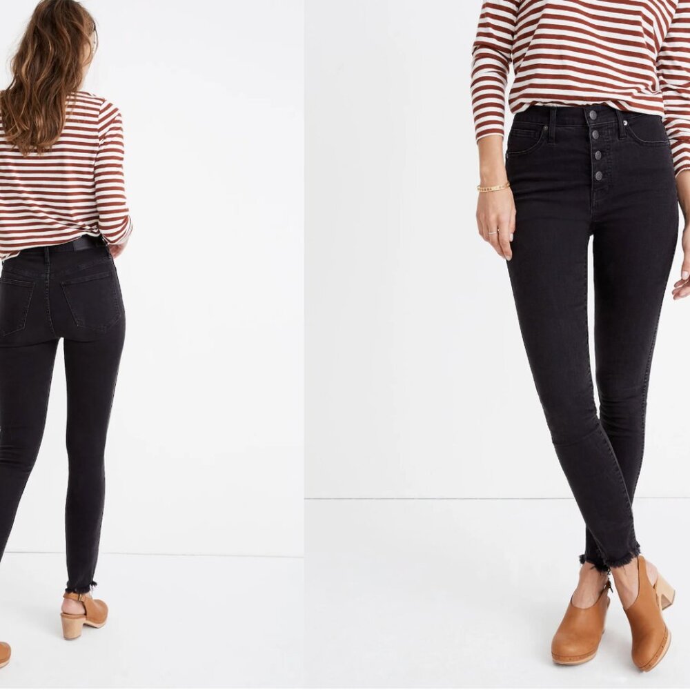 Madewell Petite 10" High-Rise Skinny Black Jeans